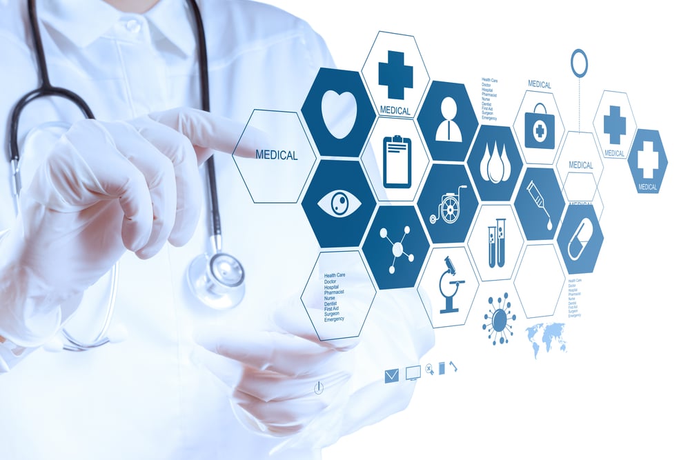 Medicine doctor hand working with modern computer interface as medical concept-1 Medicine doctor hand working with modern computer interface as medical concept-1
